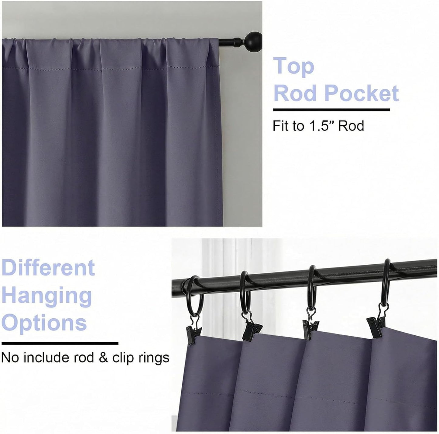 Simplebrand Ava Sage Green Blackout Curtains for Bedroom 63 Inch Length 2 Panels Set, Solid Thermal Insulated Energy Saving Rod Pocket Window Treatment Curtains Blackout Drapes, W40 x L63 Inch, Sage - Colors A