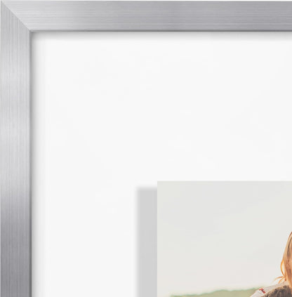 Americanflat Aluminum 11x14 Floating Picture Frame with Shatter-Resistant Glass - Use as 8x10 Picture Frame or Display 11x14 Photo - Signature Float Collection - Photo Frames for Wall Display - Black