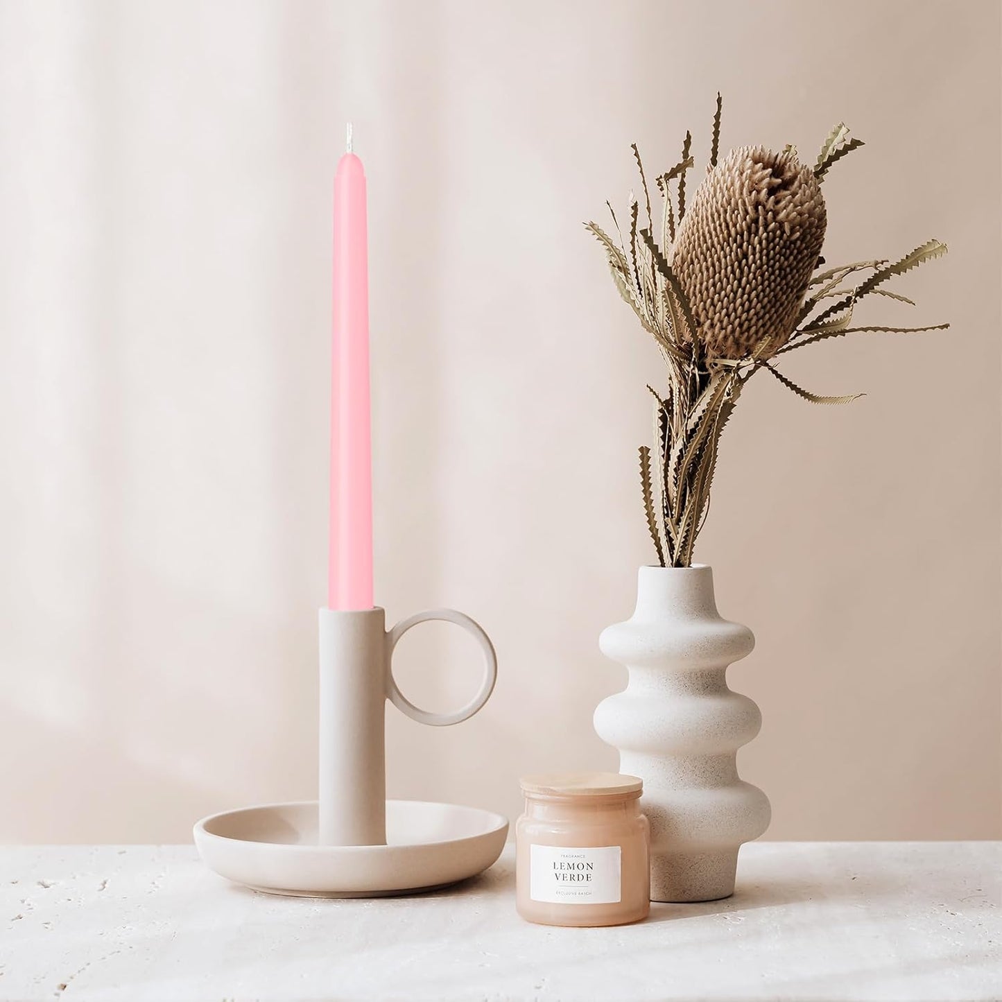4 Pack Ivory Taper Candles - Taper Candles 10 Inch Dripless, Smokeless & Unscented - 8 Hours Long Burning - Hand Poured Tall Candlesticks - Ideal for Weddings, Dinner Parties, and Home Decor