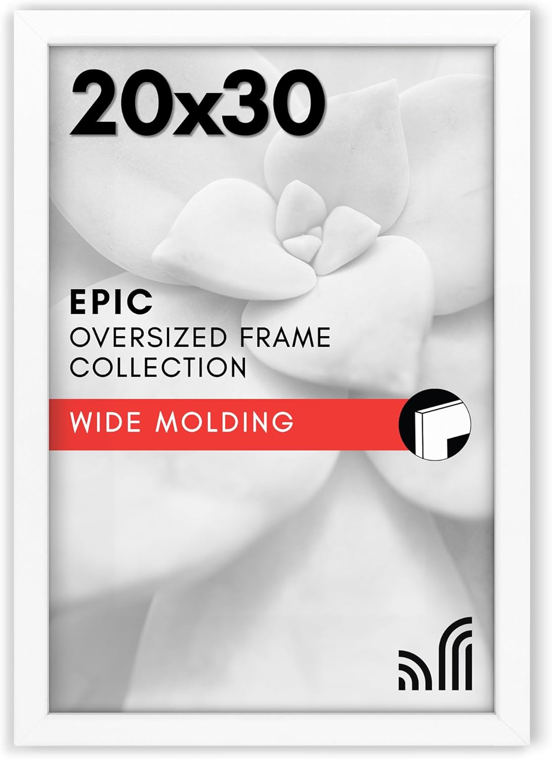 Americanflat 16x20 Picture Frame with Polished Plexiglass - Black Picture Frame - Wide Photo Frames Made of Engineered Wood for Vertical or Horizontal Wall Display - Epic Collection - Black - Colors C