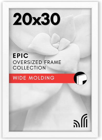 Americanflat 16x20 Picture Frame with Polished Plexiglass - Black Picture Frame - Wide Photo Frames Made of Engineered Wood for Vertical or Horizontal Wall Display - Epic Collection - Black - Colors C