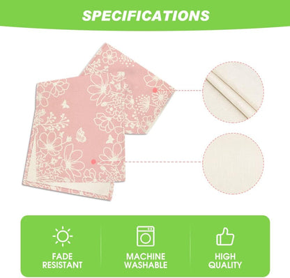 Artoid Mode Pink Bloom Flowers Butterfly Spring Table Runner, Seasonal Holiday Kitchen Dining Table Decoration for Home Party Indoor 13x72 Inch