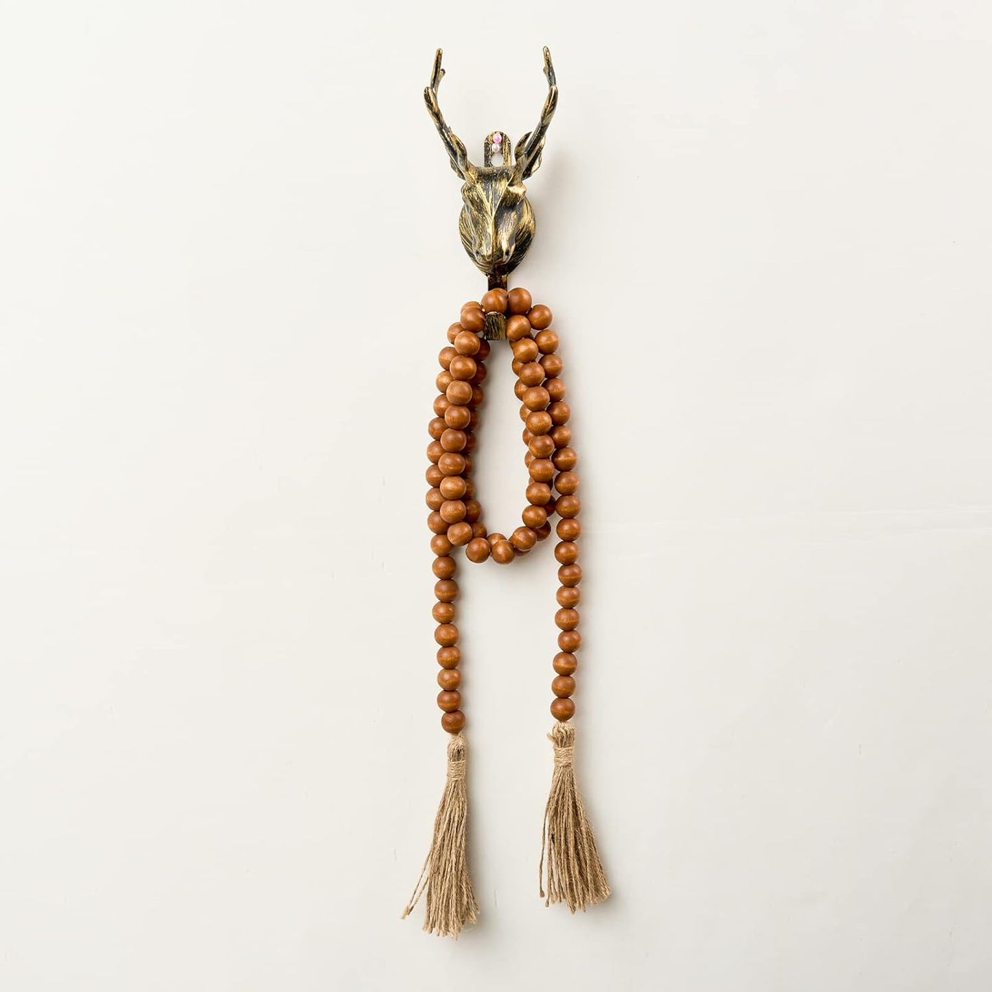 OMISHE 59in Wood Bead Garland with Tassels, Decorative Beads, Farmhouse Wooden Beads Garland for Wall Hanging Home Festival Decor, Aqua, Teal