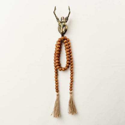 OMISHE 59in Wood Bead Garland with Tassels, Decorative Beads, Farmhouse Wooden Beads Garland for Wall Hanging Home Festival Decor, Aqua, Teal