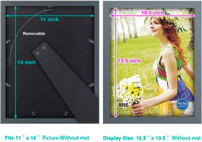 RPJC 5x7 Picture Frames Made of Solid Wood High Definition Glass for Table Top Display and Wall Mounting Photo Frame Black