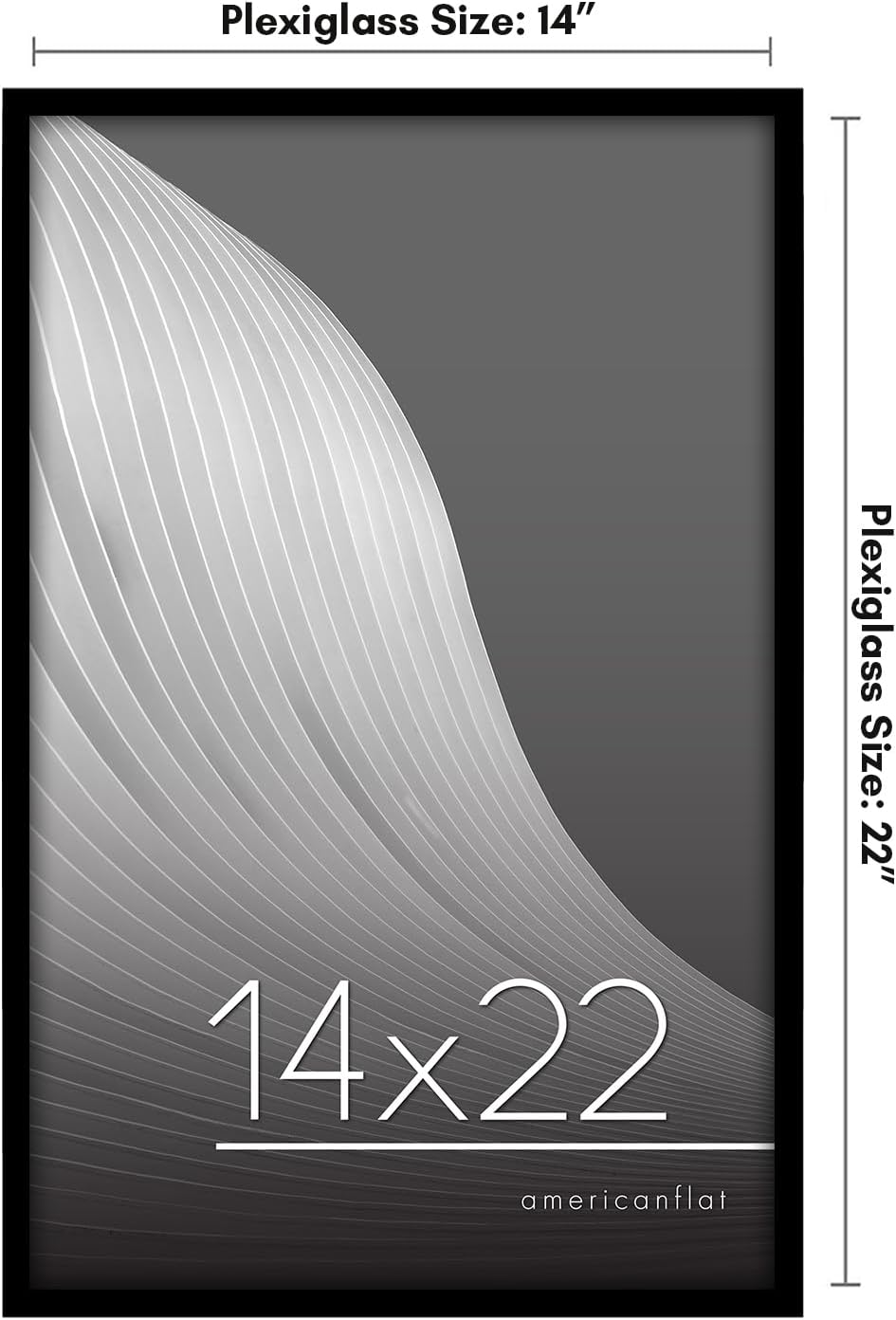 Americanflat 24x36 Poster Frame with Polished Plexiglass - Streamline Collection - Thin Border Picture Frame for Wall Display - Hanging Hardware Included - Black - Colors A