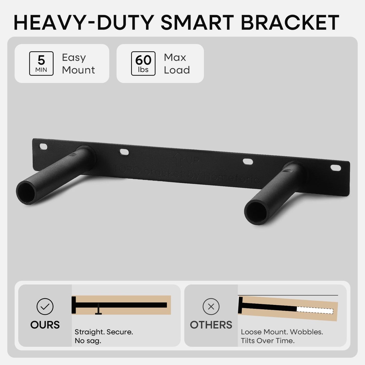 Homeforia 24 inch Natural Floating Shelf, High End Solid Real Wood 24inch Small Floating Shelves for Wall Mounted, Natural Wooden Floating Shelves, Heavy Duty Bracket, 24 X 6.5 X 1.75 in, Set of 2