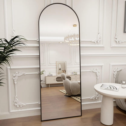 Koonmi 30"x71" Arched Full Length Mirror, Gold Large Floor Mirror with Aluminum Alloy Frame, Standing Hanging or Leaning Wall-Mounted Full Body Mirror for Living Room and Bedroom