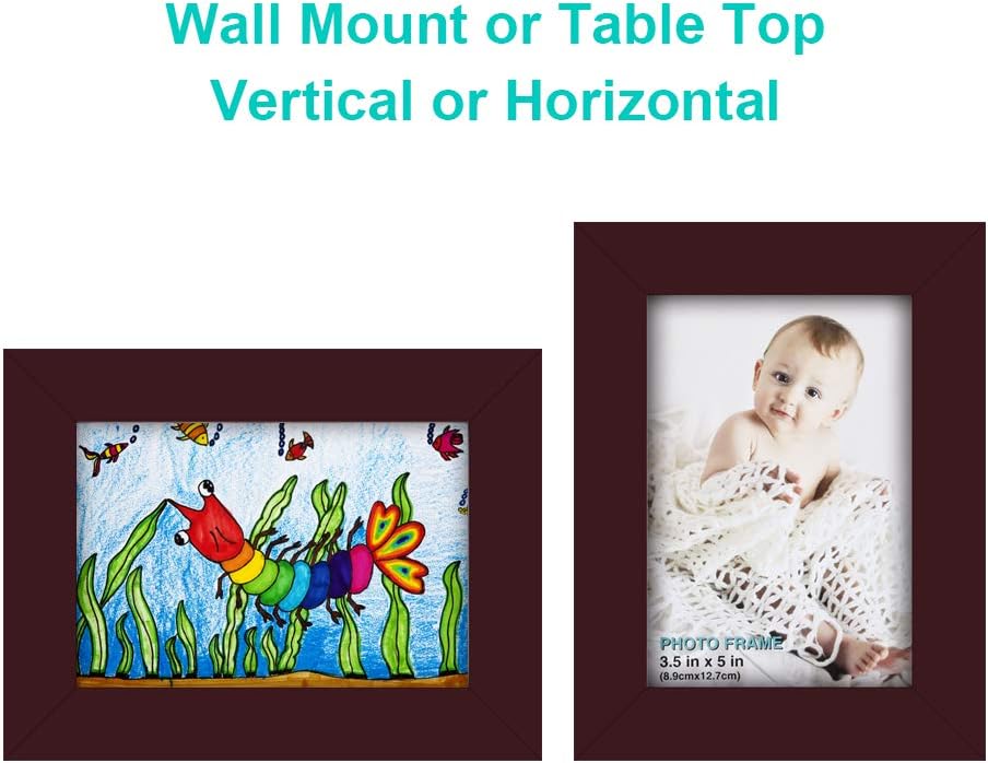 RPJC 5x7 Picture Frames Made of Solid Wood High Definition Glass for Table Top Display and Wall Mounting Photo Frame Black