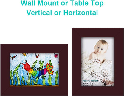 RPJC 5x7 Picture Frames Made of Solid Wood High Definition Glass for Table Top Display and Wall Mounting Photo Frame Black