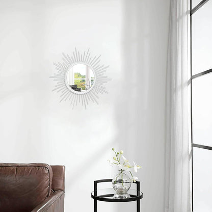 Gold Sunburst Mirrors for Wall Decorative Metal Round Art Mirrors Large Wall Decor Hanging Mirror for Bathroom Bedroom Living Room Vanity Entryway 16"