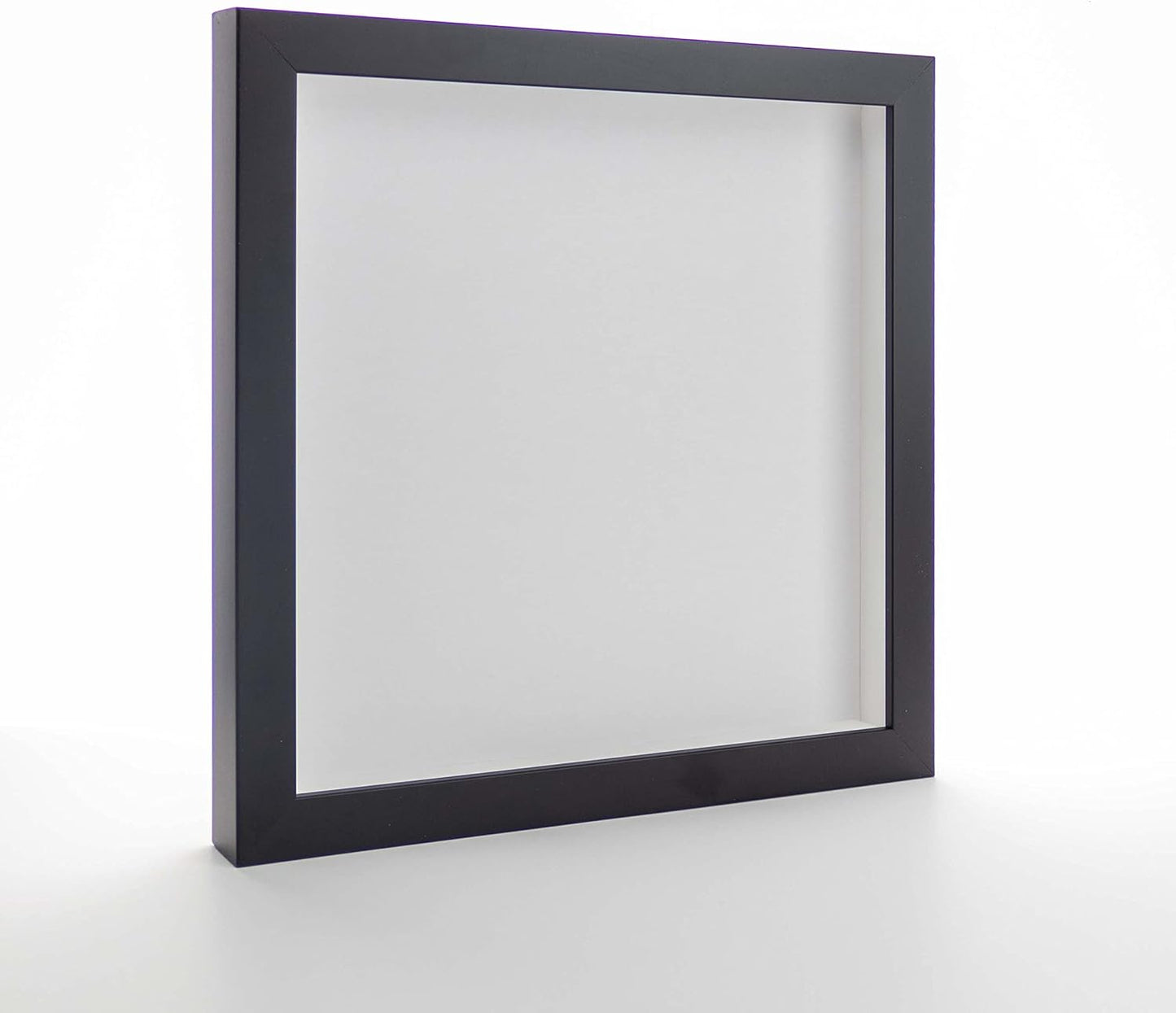 14x14 Shadow Box Black | 3/4" Depth of Usable Space | Solid Wood Pine | Includes UV Resistant Acrylic Plexiglass, Acid-Free Backing & Hanging Hardware | Made to Order in USA - Colors C