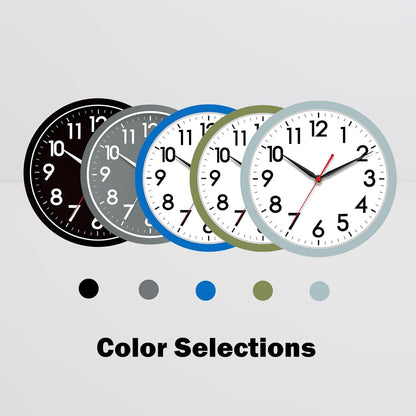 AKCISOT Wall Clock, Modern Small Wall Clocks Battery Operated 8 Inch, Silent Non-Ticking Analog Classic for Office, Home, Bathroom, Kitchen, Bedroom, School(Black)
