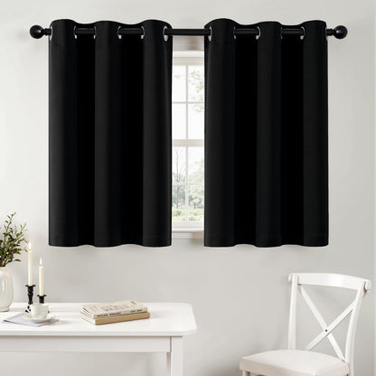 MIULEE Blackout Curtains for Bedroom Living Room 2 Panels, Thermal Insulated Room Darkening Drapes Grommet Noise Reducing Light Blocking Window Treatments 63 Inches Long 40x63 Inch Black - Colors B