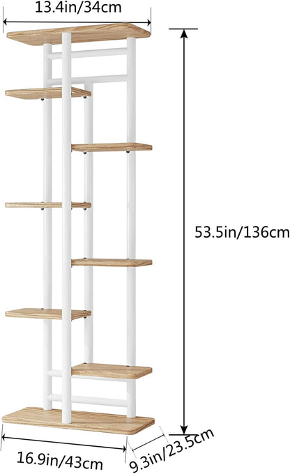 LINZINAR Plant Stand Indoor 4 Tier 5 Potted Multiple Plant Shelf Stands for Garden Corner Balcony Living Room Black