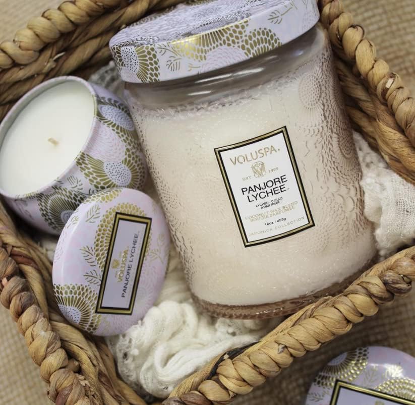 Voluspa Baltic Amber Candle, 18 oz, Coconut Wax Blend, Scented Candles for Home, 100 Hour Burn Time, Candle Jar