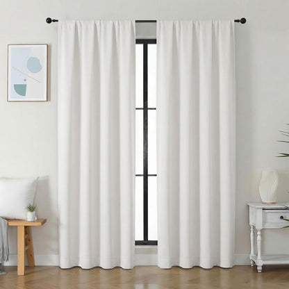 Simplebrand Ava Sage Green Blackout Curtains for Bedroom 63 Inch Length 2 Panels Set, Solid Thermal Insulated Energy Saving Rod Pocket Window Treatment Curtains Blackout Drapes, W40 x L63 Inch, Sage - Colors C