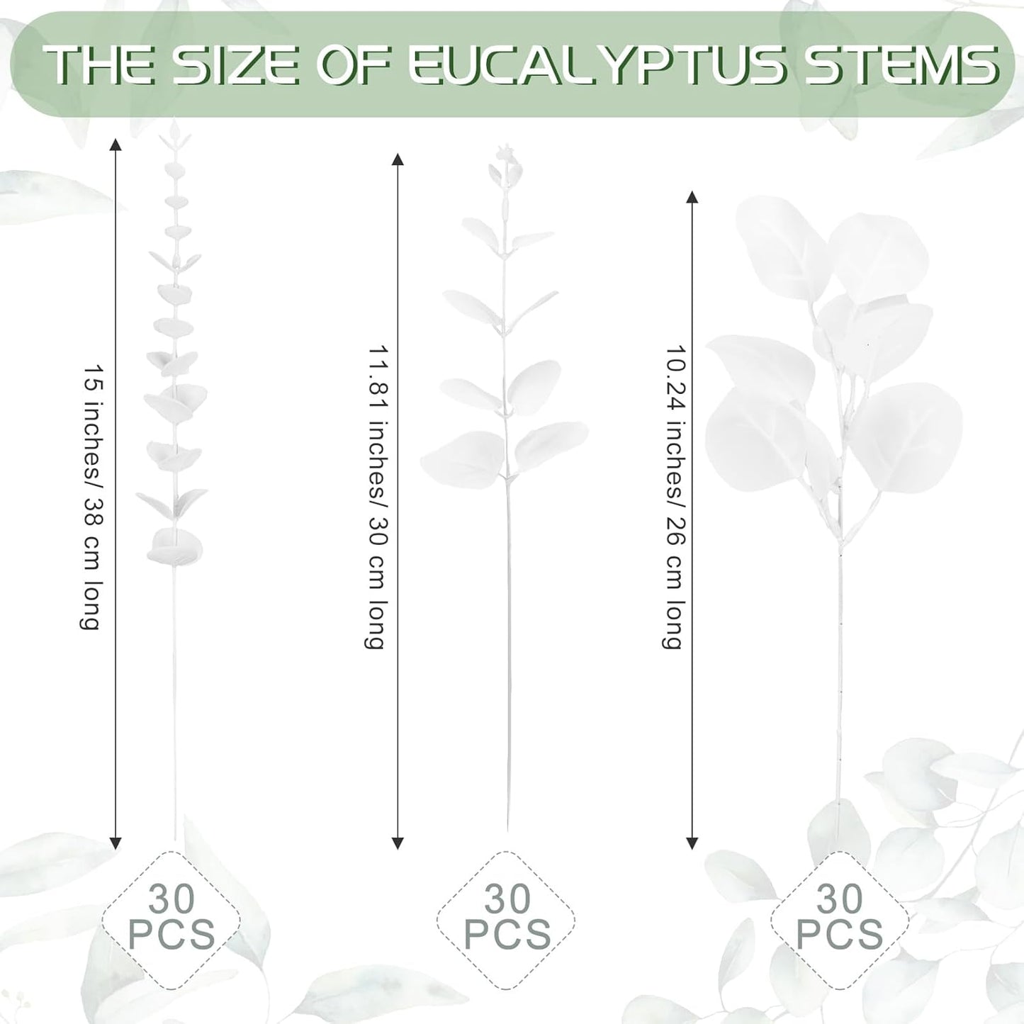 Giegxin 180 Pcs 3 Kinds Mixed Artificial Eucalyptus Leaves Stems Bulk Silver Dollar Leaves Picks Dried Eucalyptus Bundle Faux Spray for Wedding Vase Bouquet Floral Arrangement (Green)