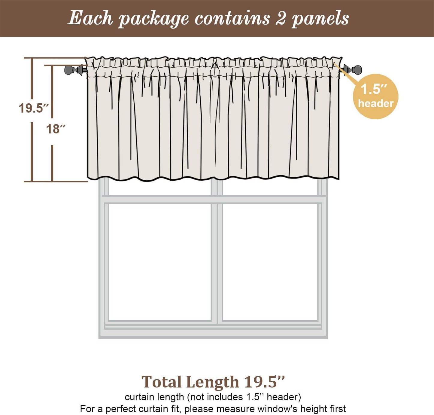 Chyhomenyc Sheer White Valances for Windows 2 Pack, Small Window Curtains for Living Room Bathroom Cafe Laundry Basement, Modern Top Dual Rod Pocket Voile Curtain, 42W x 14L inches, White - Colors C