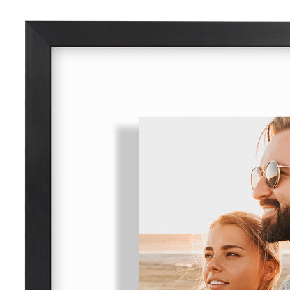 Americanflat Aluminum 11x14 Floating Picture Frame with Shatter-Resistant Glass - Use as 8x10 Picture Frame or Display 11x14 Photo - Signature Float Collection - Photo Frames for Wall Display - Black
