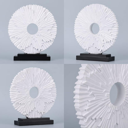 DOVDOV Gold Home Decor Sculpture, Unique Round line Statue, Modern Home Decor, Decorative Panel Statue Gold Decoration for Living Room TV Stand, Office, Bedroom, Dining Table Centerpiece.