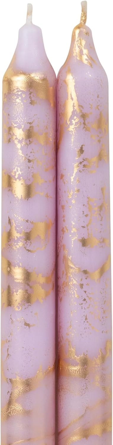Premium Decorative Tapers - 12" 2PK - Terra Cotta w/Gold - 73301