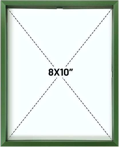 Frametory, Floating Picture Frame 12x16 - Black Aluminum Metal Photo Frame - Real Glass of Front - for Wall Mount Display