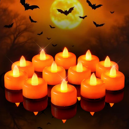 Amagic 12/24/50/100/150Pack Flameless LED Tea Lights Candles Battery Operated, Electric Fake Tealight Candles for Votive, Halloween, Christmas, Home Decor, Wedding, Table Decor (12Pack)