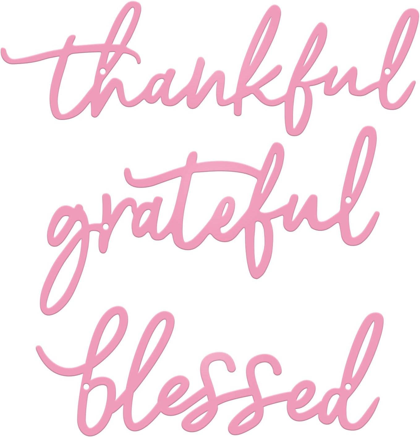 Thankful Grateful Blessed Letter Sign Metal Wall Decor, 3 Piece Black Letters Wall Art for Bathroom Bedroom Metal Words Wall Decor for Home Decor