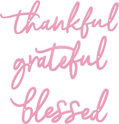 Thankful Grateful Blessed Letter Sign Metal Wall Decor, 3 Piece Black Letters Wall Art for Bathroom Bedroom Metal Words Wall Decor for Home Decor