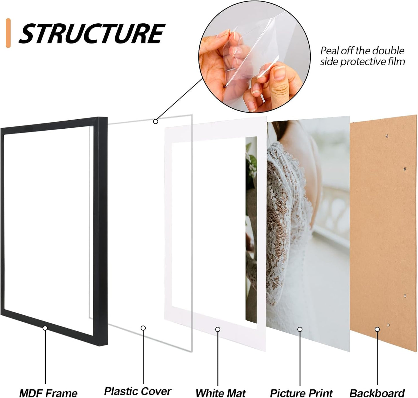 Fixwal Picture Frames Set, Gallery Wall Frame Set Picture Frames Collage 15 Pack for Wall or Tabletop with 8x10 5x7 4x6 Frames, Soft Earth Tones