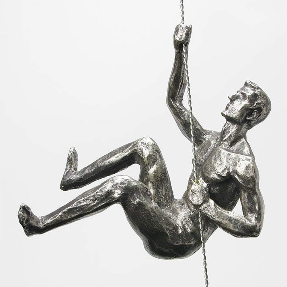 Unbound Resin Climbing Man Wall Sculptures Creative Hand-Finished Sculpture Figurine for Bar/Home/Office Art Decor (Posture Right)