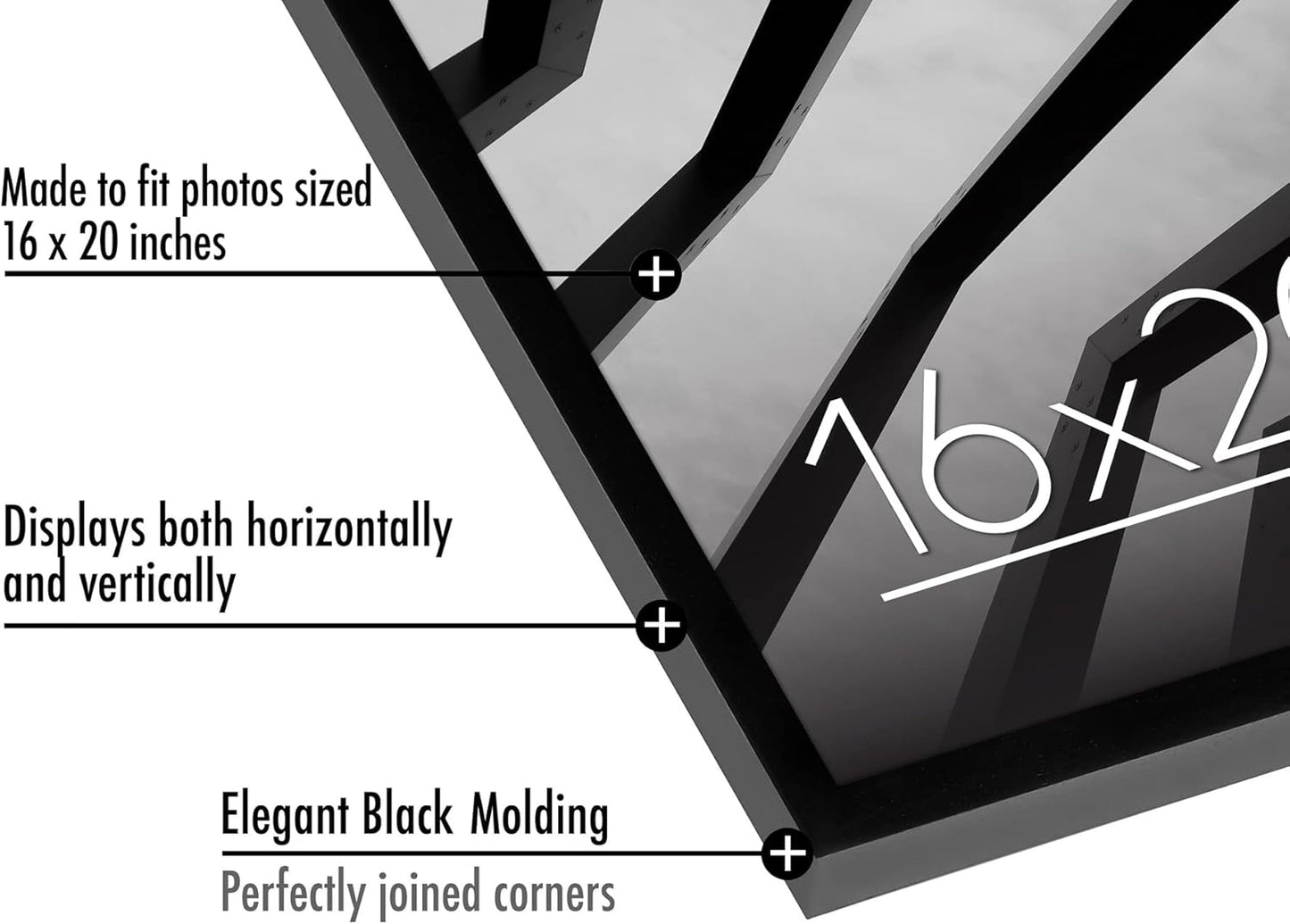 Americanflat 24x36 Poster Frame with Polished Plexiglass - Streamline Collection - Thin Border Picture Frame for Wall Display - Hanging Hardware Included - Black - Colors D