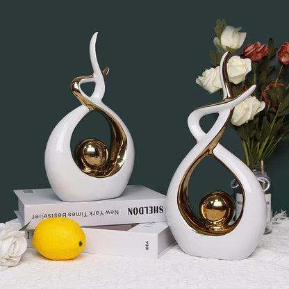Norrclp Home Decor Modern Abstract Art Ceramic Statue Table Decorations for Dining Room Living Room Office Centerpiece