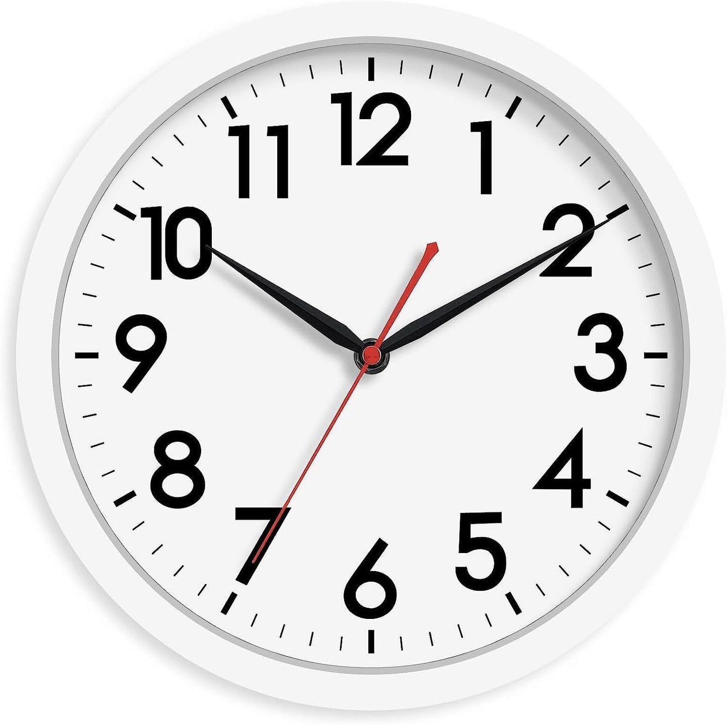 AKCISOT Wall Clock, Modern Small Wall Clocks Battery Operated 8 Inch, Silent Non-Ticking Analog Classic for Office, Home, Bathroom, Kitchen, Bedroom, School(Black)