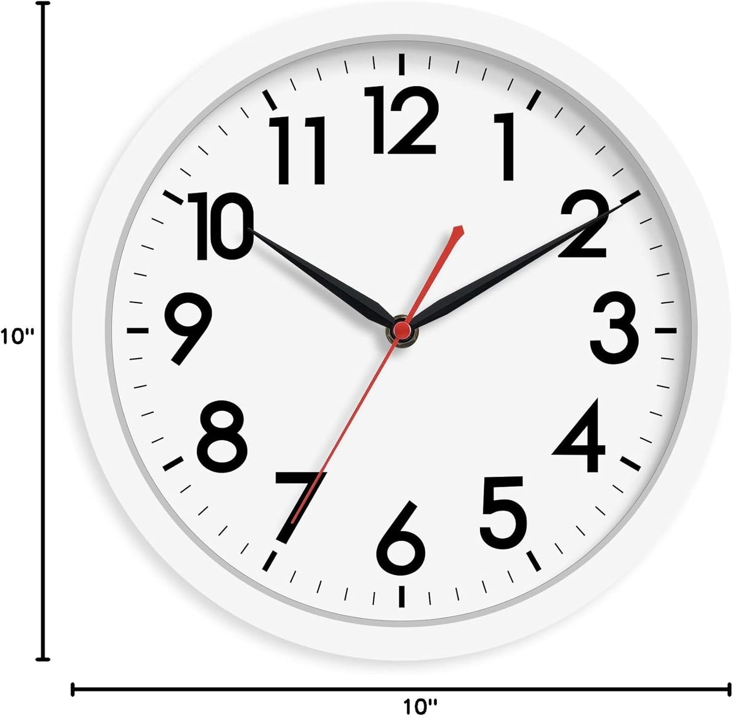 AKCISOT Wall Clock, Modern Small Wall Clocks Battery Operated 8 Inch, Silent Non-Ticking Analog Classic for Office, Home, Bathroom, Kitchen, Bedroom, School(Black)