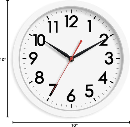 AKCISOT Wall Clock, Modern Small Wall Clocks Battery Operated 8 Inch, Silent Non-Ticking Analog Classic for Office, Home, Bathroom, Kitchen, Bedroom, School(Black)