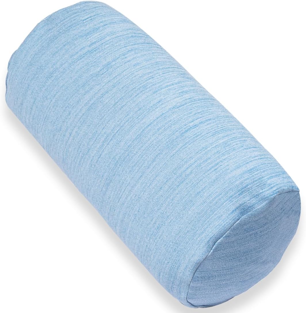 1 MIDDLE ONE Round Cylinder Bolster Pillow with Removable Velvet Cover, Tube Roll Cervical Pillow for Head, Neck, Back and Legs Support, 13" x 6", Grey