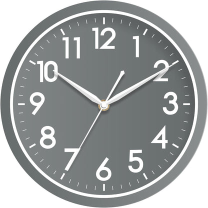 AKCISOT Wall Clock, Modern Small Wall Clocks Battery Operated 8 Inch, Silent Non-Ticking Analog Classic for Office, Home, Bathroom, Kitchen, Bedroom, School(Black)