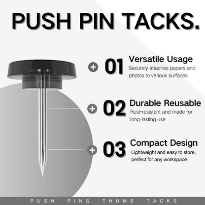 150 PCS Clear Push Pins Tacks Count in Reusable Box for Bulletin Boards and Wall Displays Heavy Duty Plastic Head