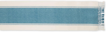 DII Dobby Stripe Woven Table Runner, 13x72-inch, French Blue