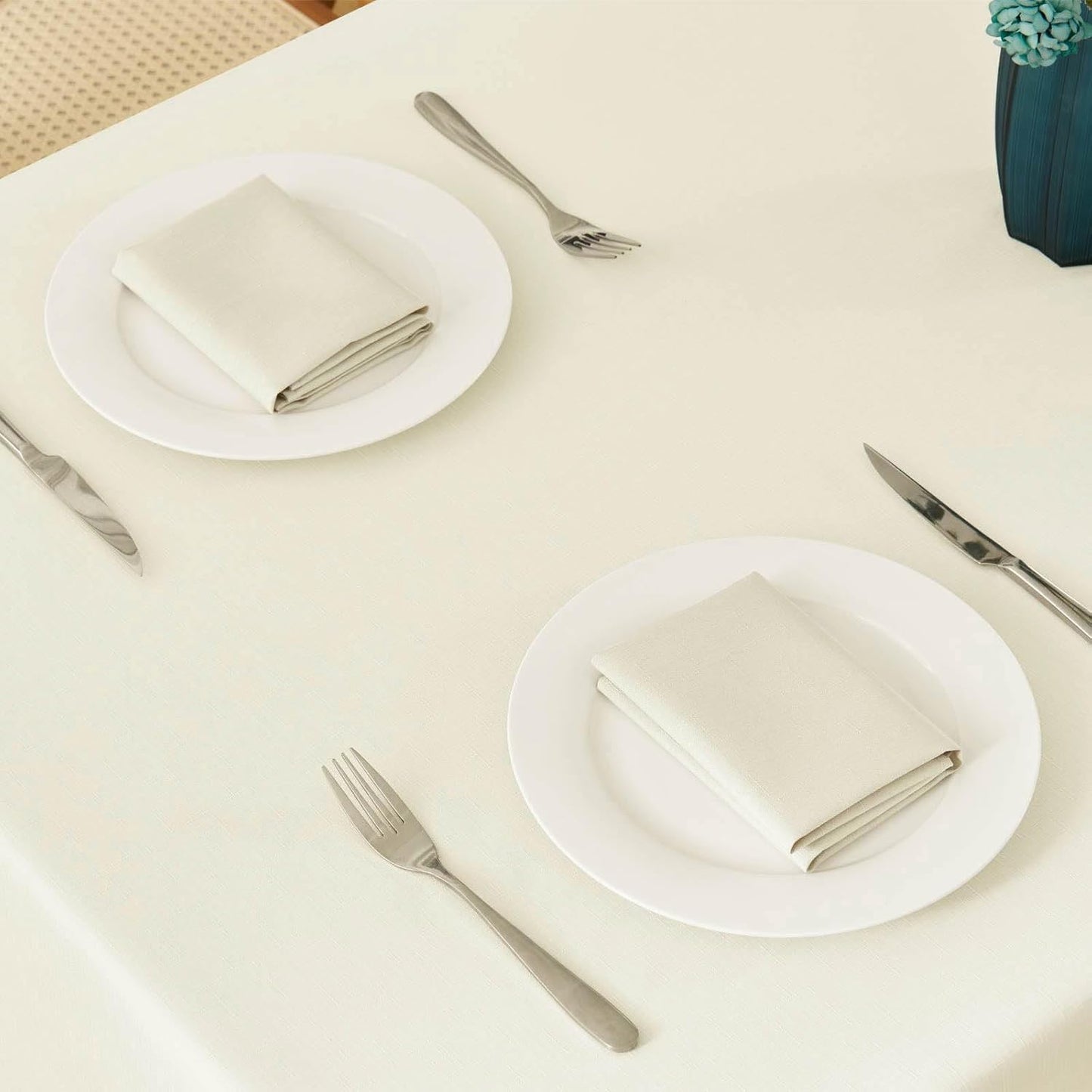 Veblandy Rectangle Tablecloth Waterproof Linen Textured Table Cloth Stain and Wrinkle Resistant Washable, Decorative Fabric Table Cover for Dining, Party and Camping (Sage Green, 52 * 70)