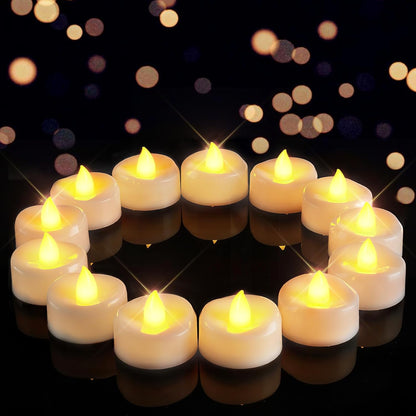 merrynights LED Candles, Tea Lights Candles Battery Operated Bulk, 50-Pack Long-Lasting 200 Hours Flameless Tealight Candles, Realistic Tea Lights for Christmas Halloween Wedding, 1.5'' D X 1.25'' H