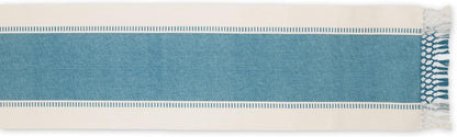 DII Dobby Stripe Woven Table Runner, 13x72-inch, French Blue