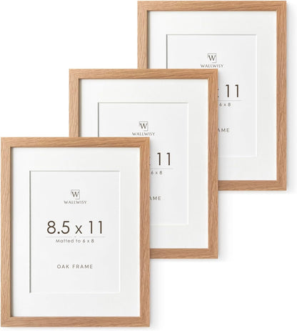 5x7 Picture Frame, Solid Oak Wood 5 x 7 Photo Frame with Mat to 4x6, 7x5 Picture Frames for Wall and Tabletop Display, (Walnut Set of 1)