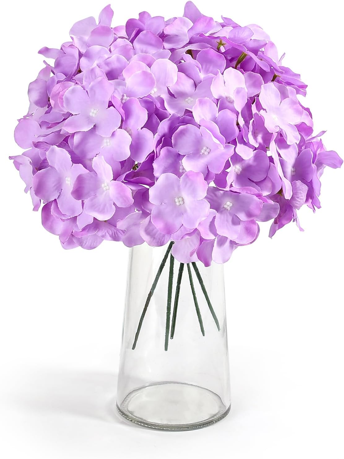 Auihiay 64 PCS Artificial Hydrangea Flowers, Silk Hydrangea Full Flowers Heads with Stems for Wedding Centerpieces, Home, Garden, Baby Shower, Party Decoration (Ivory)