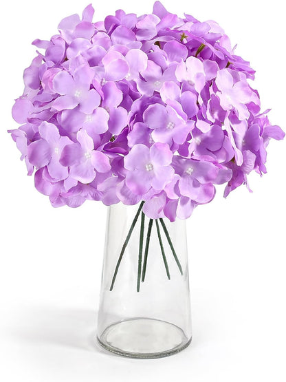 Auihiay 64 PCS Artificial Hydrangea Flowers, Silk Hydrangea Full Flowers Heads with Stems for Wedding Centerpieces, Home, Garden, Baby Shower, Party Decoration (Ivory)