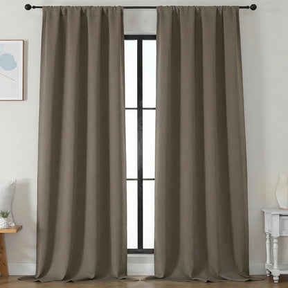 Simplebrand Ava Sage Green Blackout Curtains for Bedroom 63 Inch Length 2 Panels Set, Solid Thermal Insulated Energy Saving Rod Pocket Window Treatment Curtains Blackout Drapes, W40 x L63 Inch, Sage - Colors A
