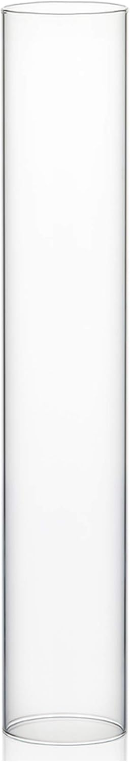 WGVI Hurricane Candle Holder Sleeve, Wide 4", Height 10", Clear Glass Cylinder Candleholder, Chimney Tube, Open Ended Candle Shade, 1 Piece - Colors A