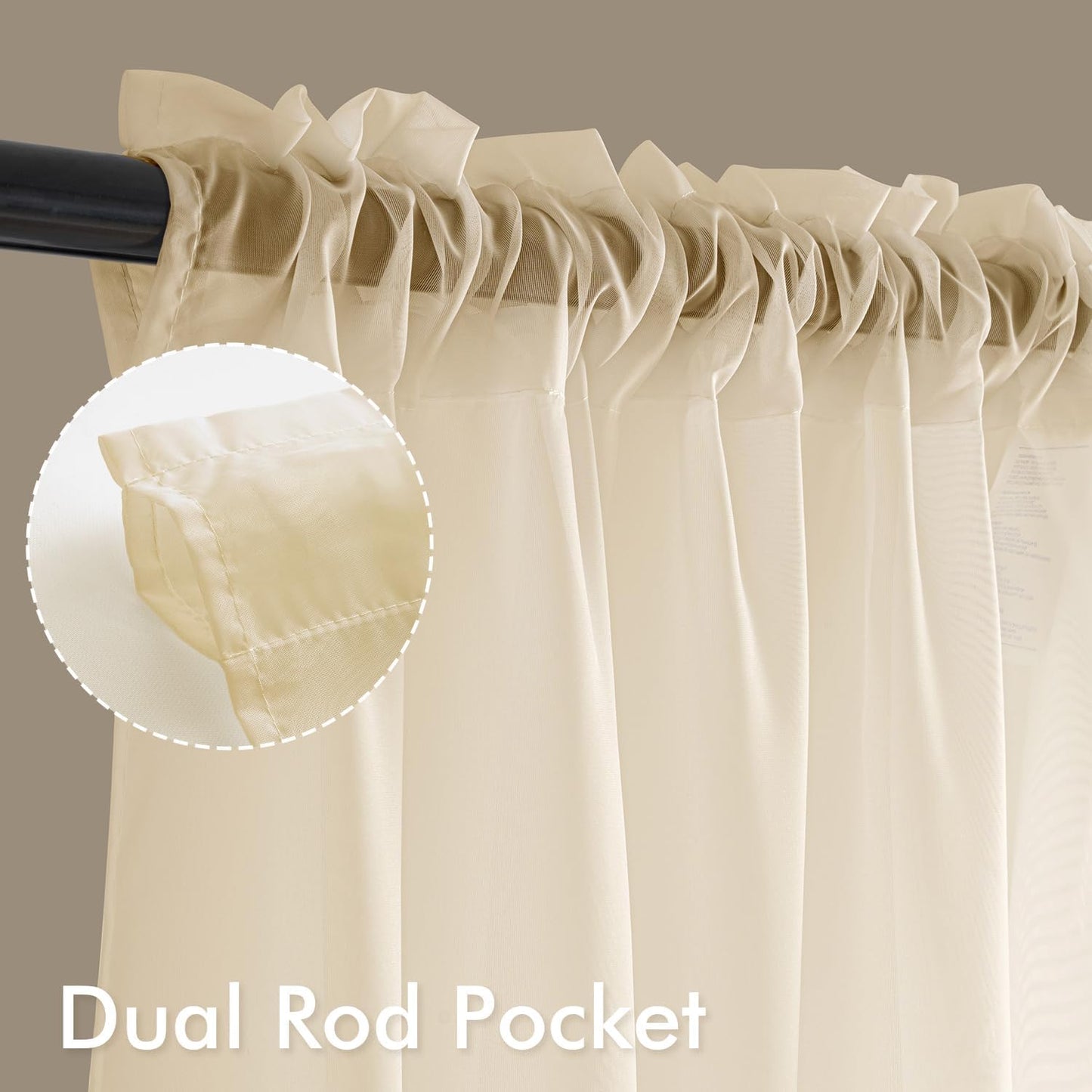 MIULEE White Sheer Curtains 84 Inches Long, 4 Panels Set, Light Filtering Rod Pocket Voile Drapes for Living Room and Bedroom, Airy Soft Fabric Window Treatments, 42 x 84 Inches